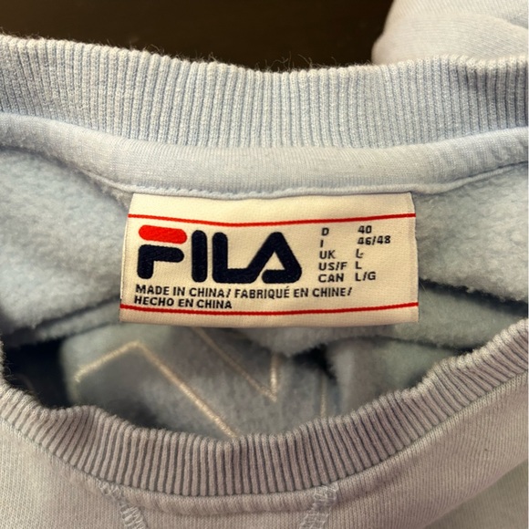 FILA Crewneck Sweatshirt Women's Blue Size Large Long Sleeve - Picture 4 of 8